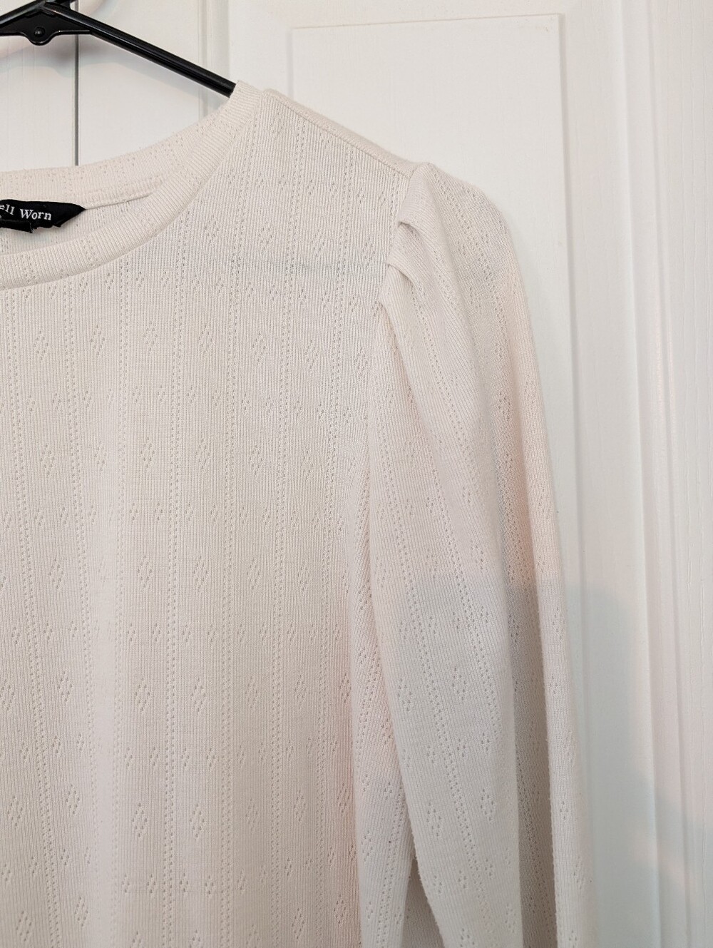 Well Worn Cream Knit Long-Sleeve Top with Subtle Texture